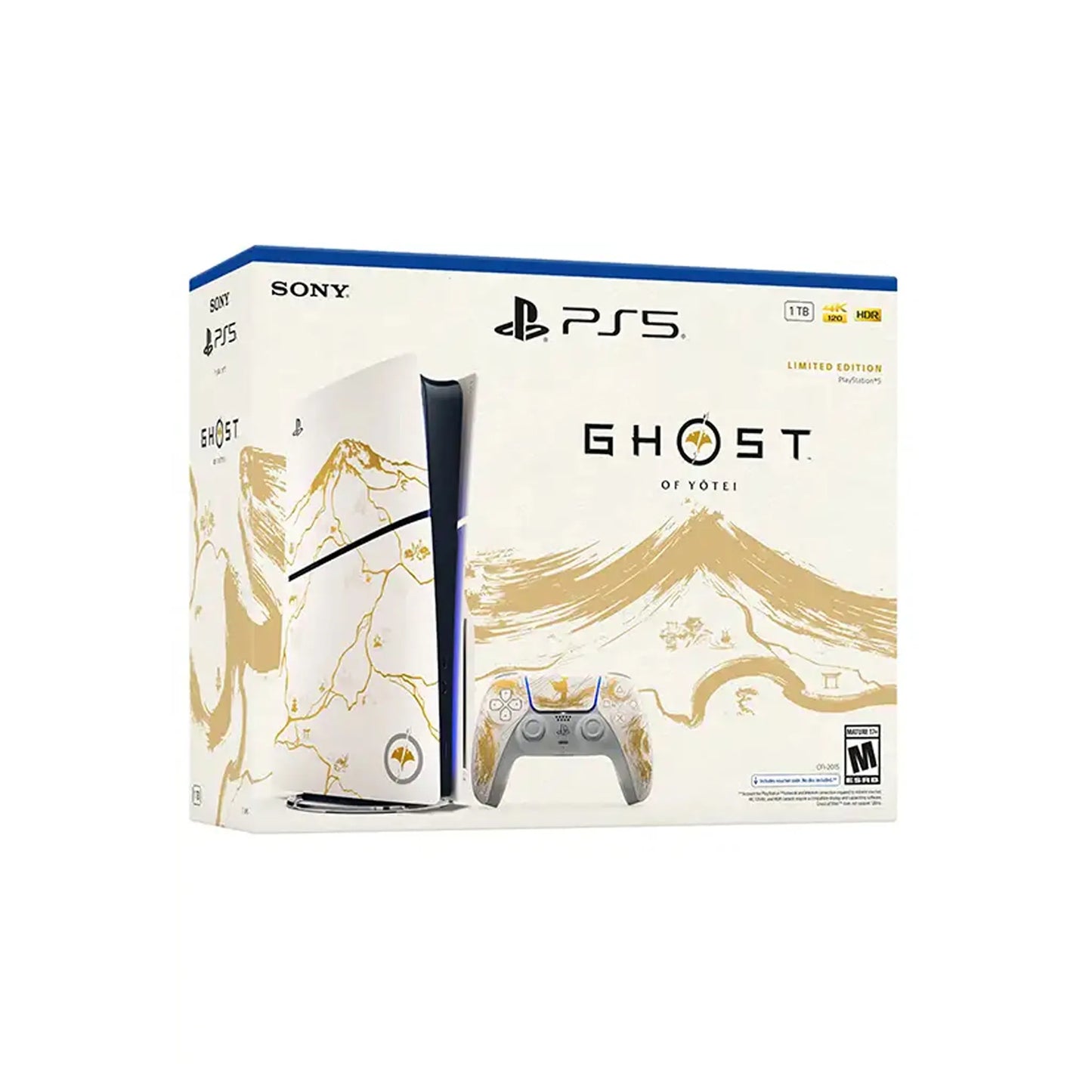 Pack Console Sony PS5 Slim Standard Gold - Edition limitée Ghost of Yōtei