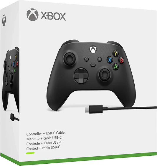 Manette sans fil Xbox Carbon Black avec câble USB-C