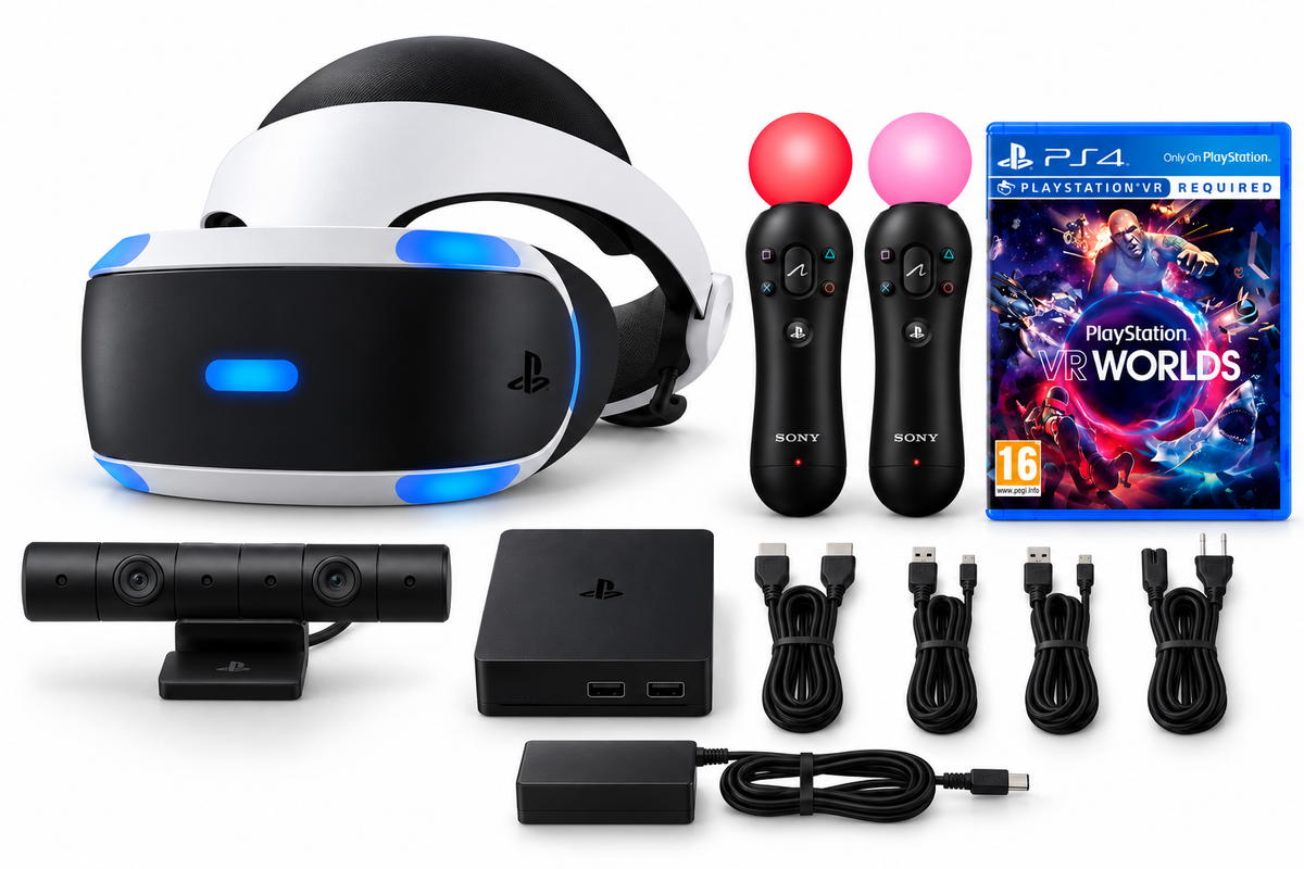 Pack PlayStation VR PS4 avec casque, caméra, deux manettes Move et VR Worlds