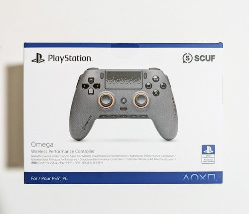 Boîte officielle SCUF Omega Steel Gray pour PS5 et PC avec manette gris acier